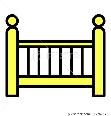 Baby crib icon, outline style 75767570