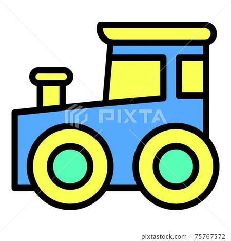 Baby train toy icon, outline style Baby train toy icon, outline style 75767572