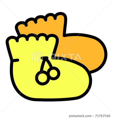 Baby socks icon, outline style 75767580