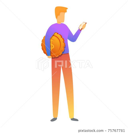 Smartphone coin monetization icon, cartoon style 75767781
