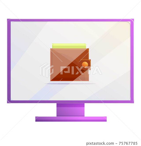 Online wallet monetization icon, cartoon style Online wallet monetization icon, cartoon style 75767785