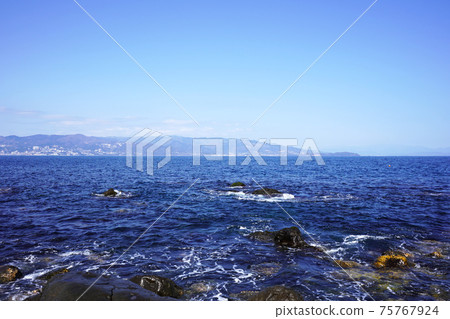 View of Hatsushima in Atami City, Shizuoka Prefecture View of Hatsushima in Atami City, Shizuoka Prefecture 75767924
