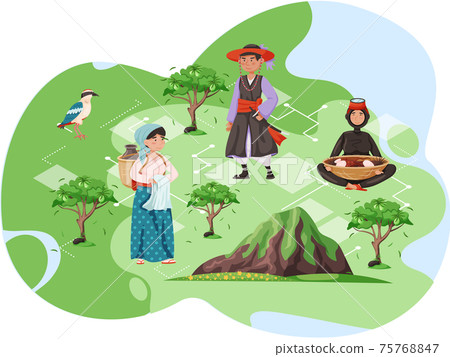 Jeju island travel map vector illustration.... - Stock Illustration ...