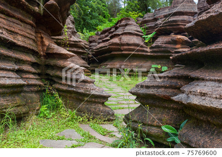 Park of red stones Hongshilin - Hunan China Park of red stones Hongshilin - Hunan China 75769600