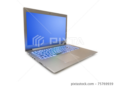 Notebook computer with blue keyboard backlight Notebook computer with blue keyboard backlight 75769939