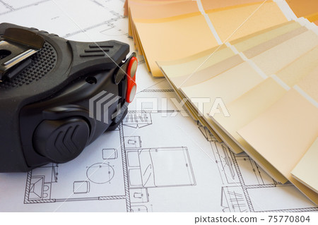 Roulette and color palette for apartment and house renovation. 75770804