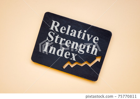 RSI Relative Strength Index words on the black plate. RSI Relative Strength Index words on the black plate. 75770811