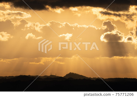 天空,月亮,晚,山頂,森林,金光市,千葉縣,鹿山,森林,朝日,日出,光線,性質 天空,月亮,晚,山頂,森林,金光市,千葉縣,鹿山,森林,朝日,日出,光線,性質 75771206