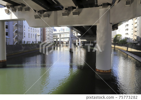 Upstream direction of the Nihonbashi River as seen from Yoroihashi 75773282