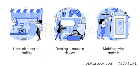 Electronics trade market abstract concept vector illustrations. Electronics trade market abstract concept vector illustrations. 75774151