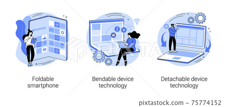 Modern electronics abstract concept vector illustrations. 75774152