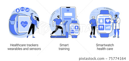 Activity tracking abstract concept vector illustrations. 75774164