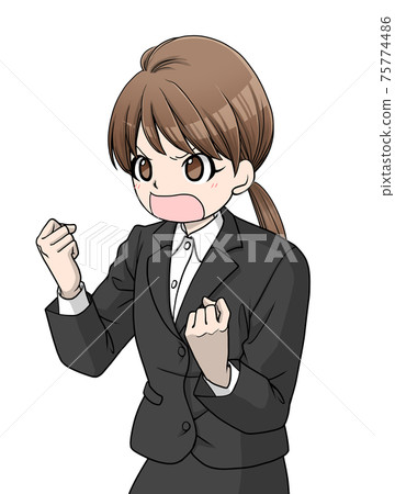 A brown-haired woman in a enthusiastic suit 75774486