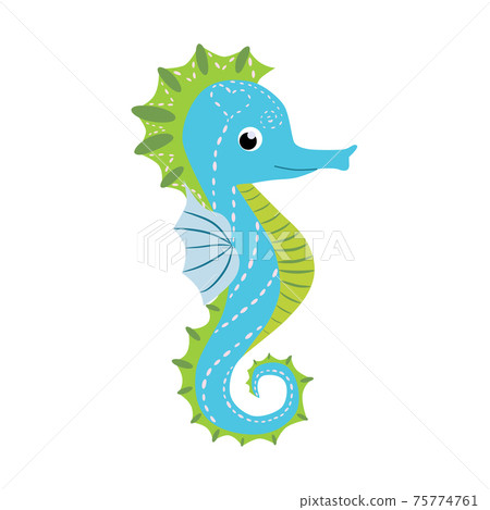 Seahorse, Scandinavian style hippocampus, hand drawn, beautiful detailed Seahorse, Scandinavian style hippocampus, hand drawn, beautiful detailed 75774761