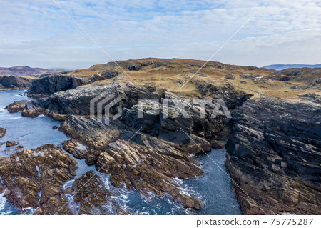 Aerial view of the coastline at Dawros in County Donegal - Ireland 75775287