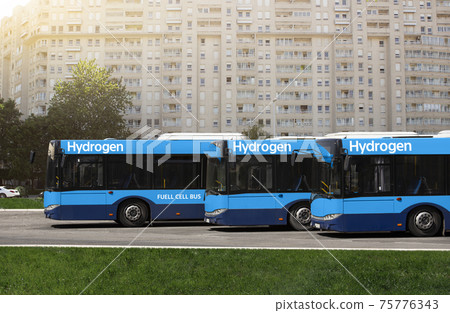 A hydrogen fuel cell buses  75776343