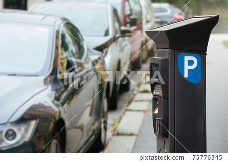 Parking machine with solar panel 75776345