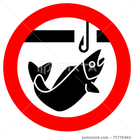 Label No ice fishing, sticker for print 75776469