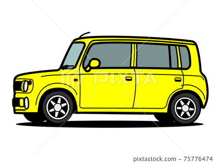 A little front light car yellow car illustration 75776474