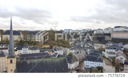 Europe Luxembourg black roof panoramic view Europe Luxembourg black roof panoramic view 75776729
