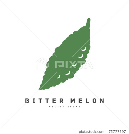 苦瓜平面設計圖標說明 苦瓜平面設計圖標說明 75777597