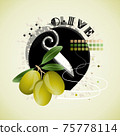 The letter O and Olive on a bright abstract background 75778114