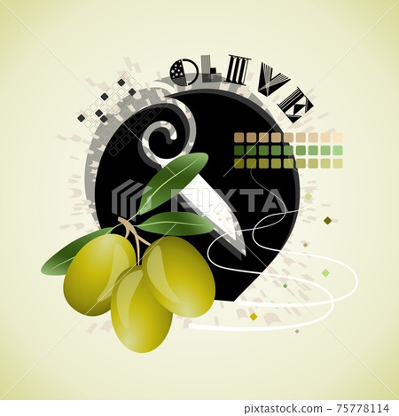 The letter O and Olive on a bright abstract background 75778114
