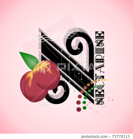 The letter N and Nectarine on a bright abstract background 75778115