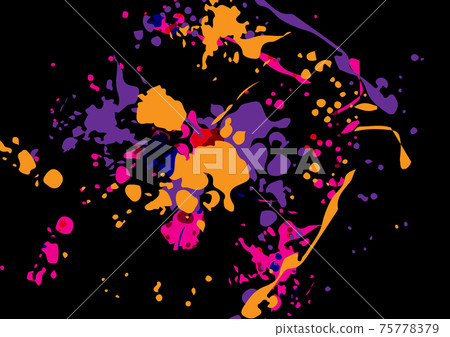 Abstract vector splatter color on black color background design. illustration vector design. Abstract vector splatter color on black color background design. illustration vector design. 75778379
