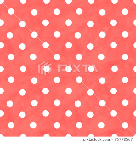 Polka dot watercolor seamless pattern. Abstract white color circles on watercolour red background Polka dot watercolor seamless pattern. Abstract white color circles on watercolour red background 75778567