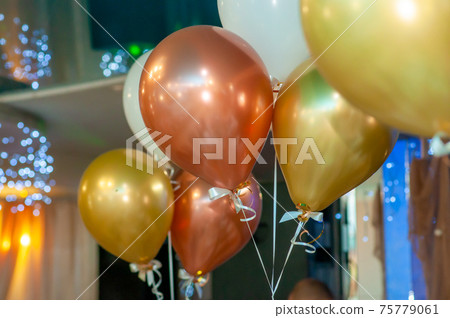 colorful balloons in the room. horizontal photo 75779061