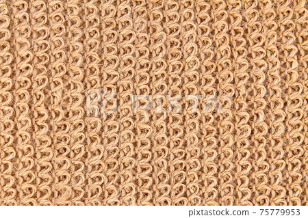 Background or texture of Natural eco-friendly Brown jute washcloth. Closeup 75779953
