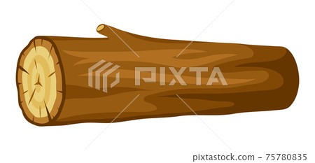Illustration of tree log. Adversting image for forestry and lumber industry. 75780835