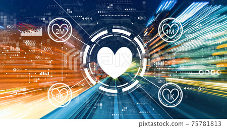 Get more likes concept with high speed motion blur Get more likes concept with high speed motion blur 75781813