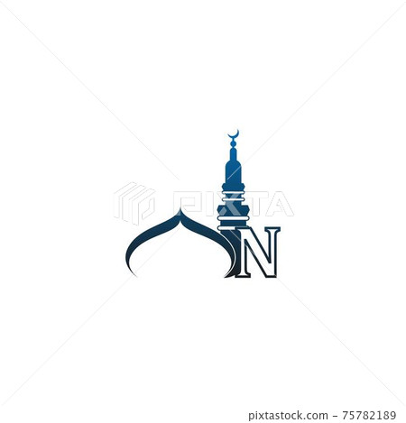 Letter N logo icon with mosque design illustration Letter N logo icon with mosque design illustration 75782189