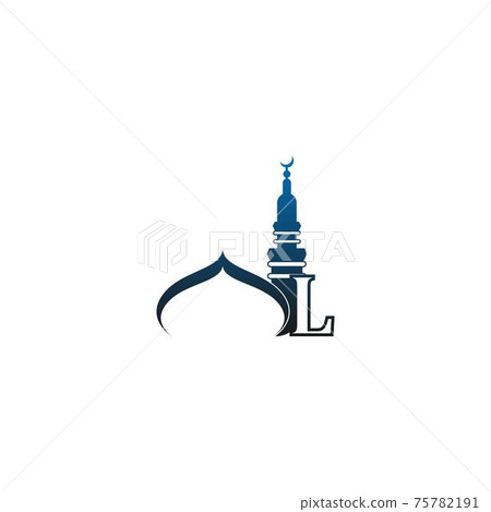Letter L logo icon with mosque design illustration Letter L logo icon with mosque design illustration 75782191