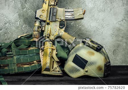 Modern weapon series. US Army assault rifle, close up. Modern weapon series. US Army assault rifle, close up. 75782620