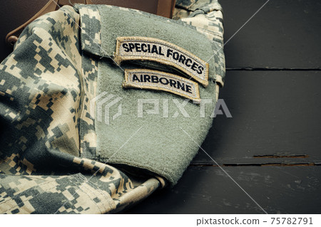 US army military khaki uniform close up 75782791