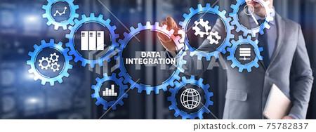 Data integration business internet technology concept. Mixed media Data integration business internet technology concept. Mixed media 75782837