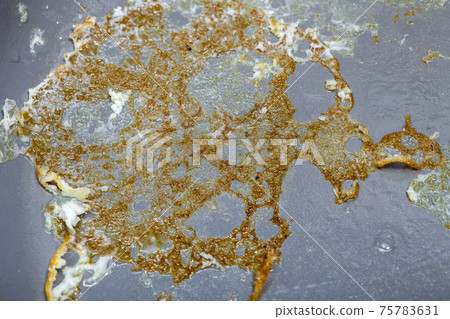 burnt crust of fried eggs in a ceramic frying pan with Polytetrafluoroethylene non-stick coating close-up, dirty kitchen utensils for cooking hot fried foods, nobody. burnt crust of fried eggs in a ceramic frying pan with Polytetrafluoroethylene non-stick coating close-up, dirty kitchen utensils for cooking hot fried foods, nobody. 75783631