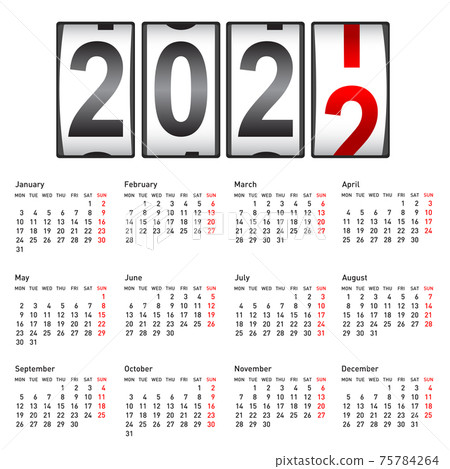 2022 New Year counter, change calendar illustration 2022 New Year counter, change calendar illustration 75784264