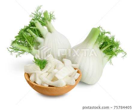 fresh fennel bulb isolated on white background with full depth of field fresh fennel bulb isolated on white background with full depth of field 75784405