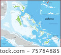 The Bahamas map was drawn with high detail and accuracy 75784885