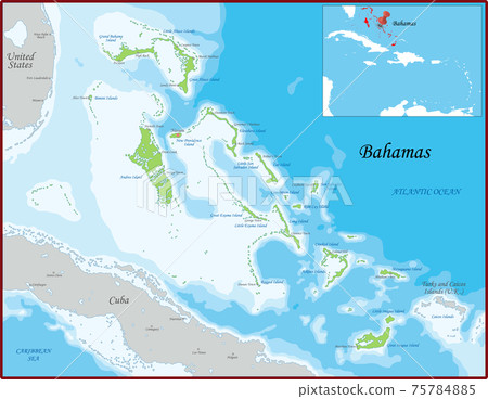 The Bahamas map was drawn with high detail and accuracy 75784885
