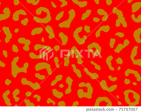 Seamless leopard pattern. Fashionable wild leopard print background. Modern panther animal fabric textile print design. Stylish vector red and golden color illustration. Seamless leopard pattern. Fashionable wild leopard print background. Modern panther animal fabric textile print design. Stylish vector red and golden color illustration. 75787007
