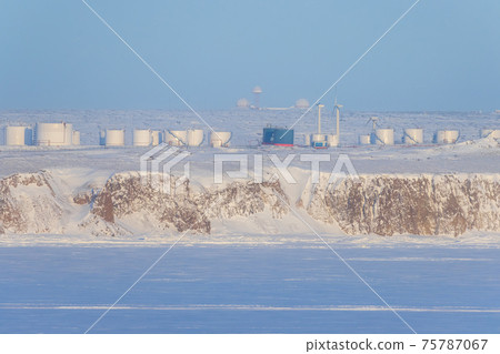Winter arctic industrial landscape 75787067