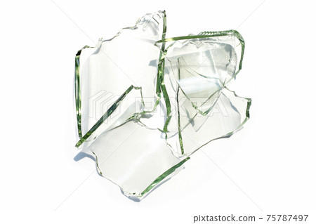 Glass shards isolated on white Glass shards isolated on white 75787497