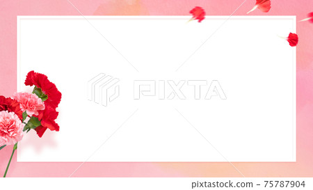 Pink watercolor textured frame with carnations-there are multiple variations Pink watercolor textured frame with carnations-there are multiple variations 75787904
