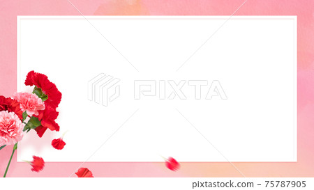Pink watercolor textured frame with carnations-there are multiple variations Pink watercolor textured frame with carnations-there are multiple variations 75787905