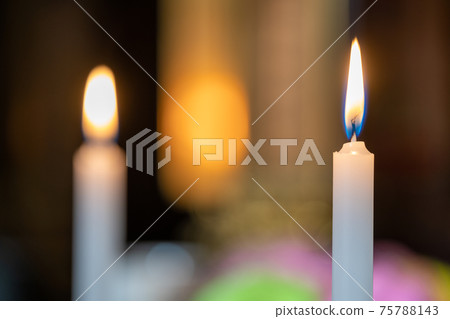Altar_candles and incense sticks 75788143